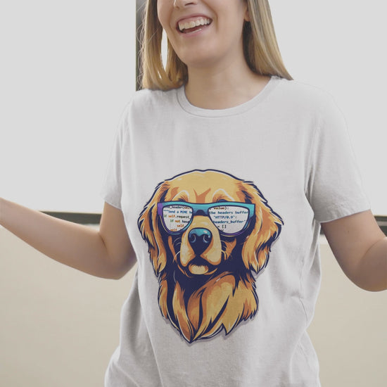 programming love depicted on a dog-themed shirt