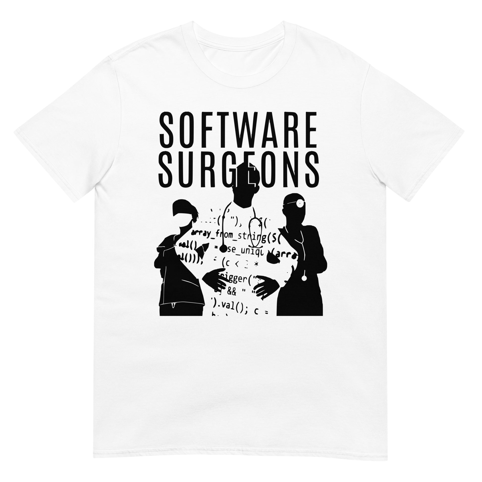 code programmer on surgeon-themed tshirt